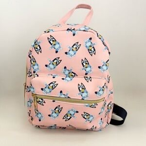 New Bluey and Bingo Mini Faux Leather Dusty Pink Backpack New With Tags